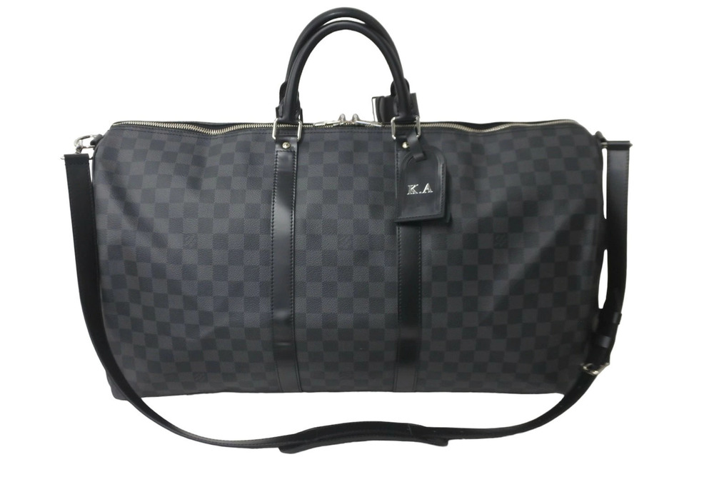Louis Vuitton Keepall Bandouliere Boston bag Damier Graphite Black